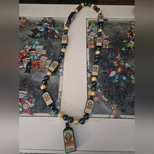 Jagermeister Mardi Gras Beaded Necklace
